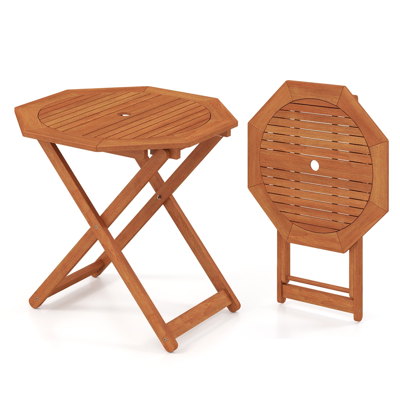 Octagon Folding Patio Table, 2 Inches Umbrella Hole Patio Coffee Tables at Gallery Canada