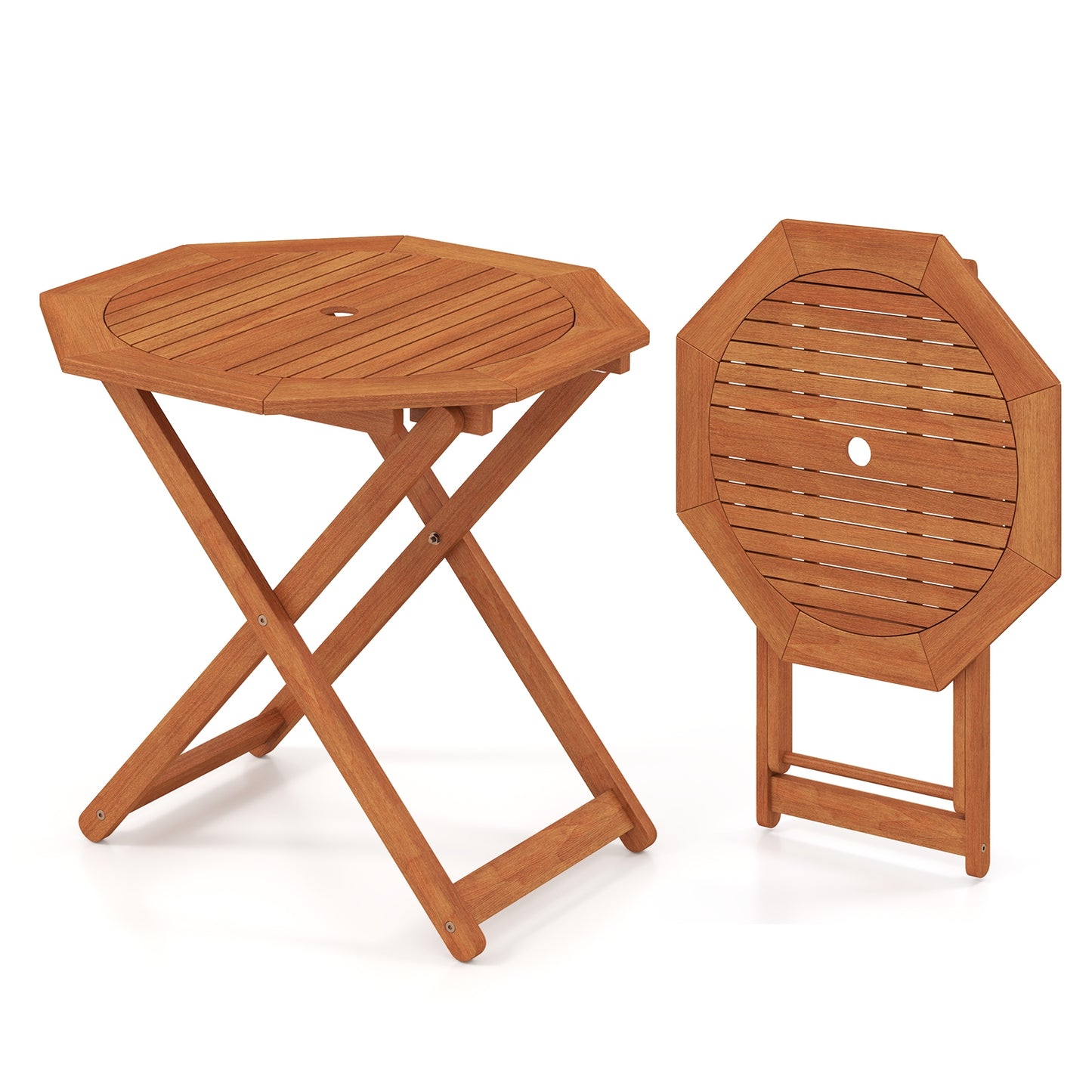 Octagon Folding Patio Table, 2 Inches Umbrella Hole Patio Coffee Tables at Gallery Canada