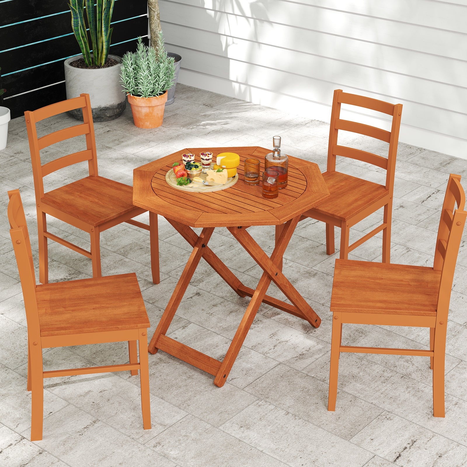 Octagon Folding Patio Table, 2 Inches Umbrella Hole Patio Coffee Tables at Gallery Canada