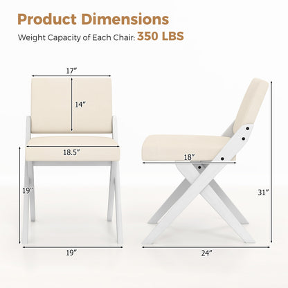 Wooden Dining Chairs, Rubber Wood Frame, Padded Cushions, White Dining Chairs at Gallery Canada