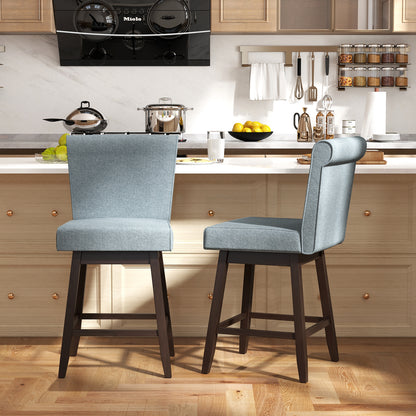 27 Inch Counter Height Bar Chairs, Rubber Wood Legs, Set of 2, Gray Patio Bar Furniture at Gallery Canada