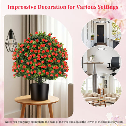 2 Pack Artificial Rose Topiary Ball Tree, Red Faux Plants at Gallery Canada