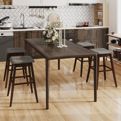 Swivel Bar Stools Set of 2, Footrest, Rubber Wood Legs, Brown Bar Stools at Gallery Canada