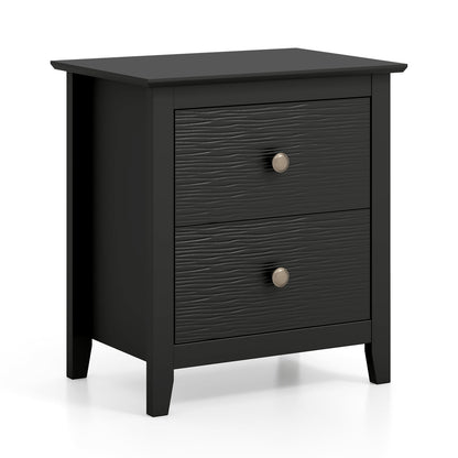 Modern Nightstand, 2 Drawers, Small Spaces, Black Nightstands Black at Gallery Canada