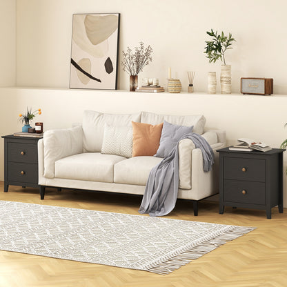 Modern Nightstand, 2 Drawers, Small Spaces, Black Nightstands at Gallery Canada