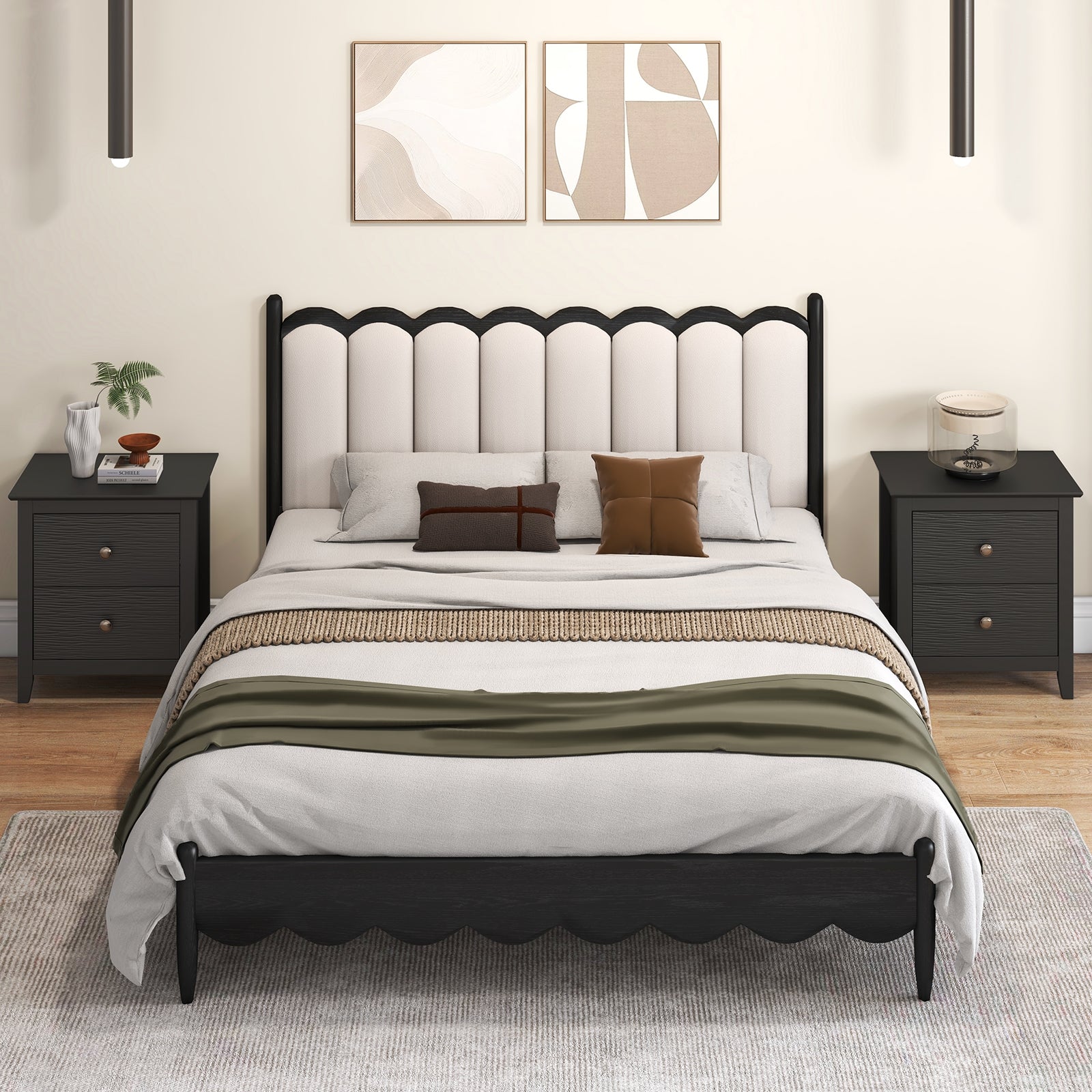 Modern Nightstand, 2 Drawers, Small Spaces, Black Nightstands at Gallery Canada