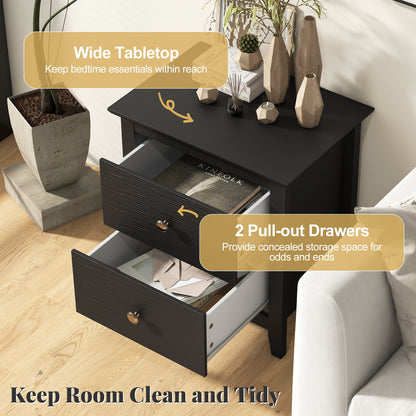 Modern Nightstand, 2 Drawers, Small Spaces, Black Nightstands at Gallery Canada