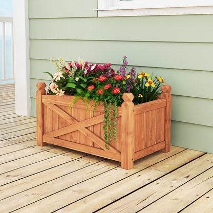 Wooden Raised Garden Bed, Drainage Holes, Patio Garden-S, Natural Raised Garden Beds at Gallery Canada