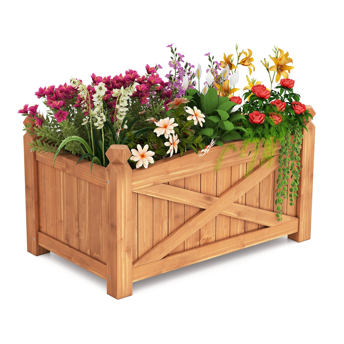 Wooden Raised Garden Bed, Drainage Holes, Patio Garden-S, Natural Raised Garden Beds at Gallery Canada