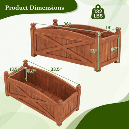 Wooden Raised Garden Bed, Drainage Holes, Patio Garden-L, Natural Raised Garden Beds at Gallery Canada