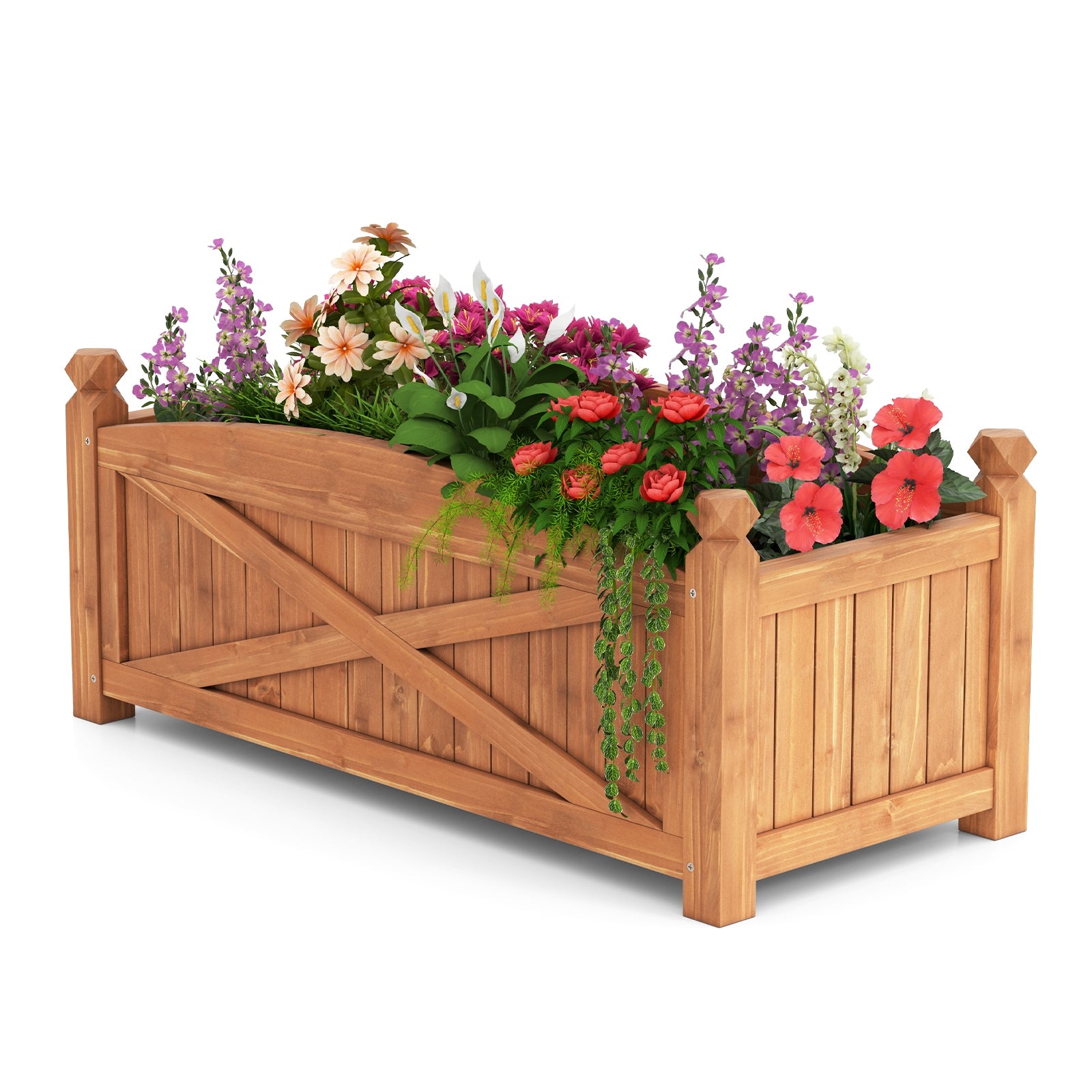 Wooden Raised Garden Bed, Drainage Holes, Patio Garden-L, Natural Raised Garden Beds at Gallery Canada