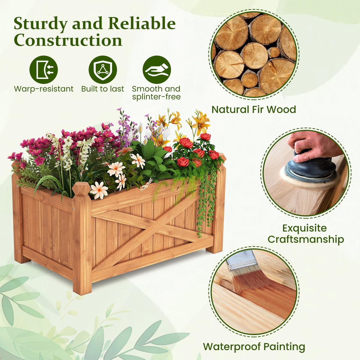 Wooden Raised Garden Bed, Drainage Holes, Patio Garden-S, Natural Raised Garden Beds at Gallery Canada