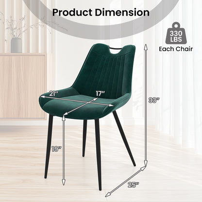 Faux Leather Dining Chair Set, 4 Kitchen Chairs, Metal Legs, Turquoise Dining Chairs at Gallery Canada