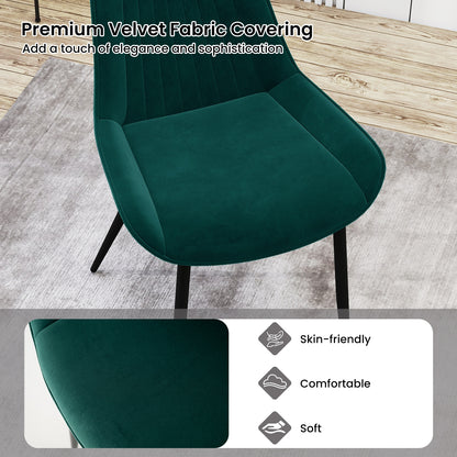 Faux Leather Dining Chair Set, 4 Kitchen Chairs, Metal Legs, Turquoise Dining Chairs at Gallery Canada