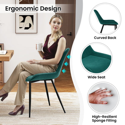 Faux Leather Dining Chair Set, 4 Kitchen Chairs, Metal Legs, Turquoise Dining Chairs at Gallery Canada