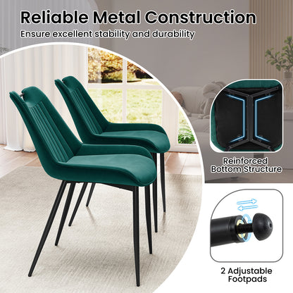 Faux Leather Dining Chair Set, 4 Kitchen Chairs, Metal Legs, Turquoise Dining Chairs at Gallery Canada