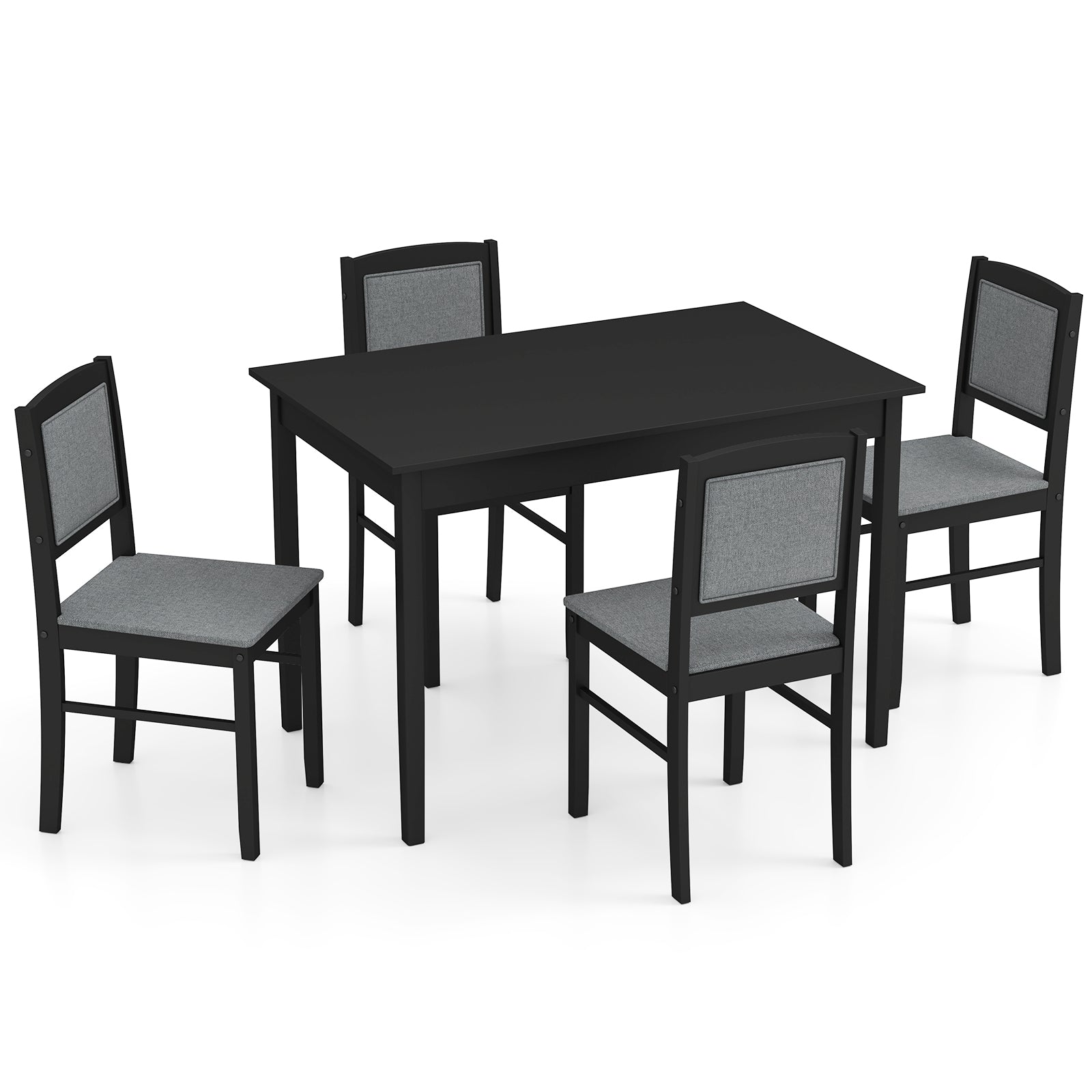 5-Piece Dining Set for 4 with Rubber Wood Legs for Small Dining Room, Gray Dining Room Sets at Gallery Canada