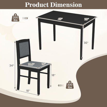 5-Piece Dining Set for 4 with Rubber Wood Legs for Small Dining Room, Gray Dining Room Sets at Gallery Canada