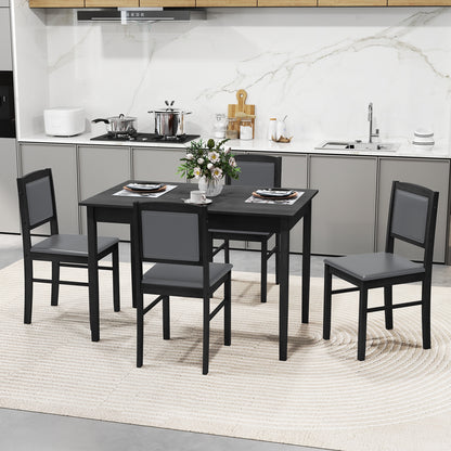 5-Piece Dining Set for 4 with Rubber Wood Legs for Small Dining Room, Gray Dining Room Sets at Gallery Canada