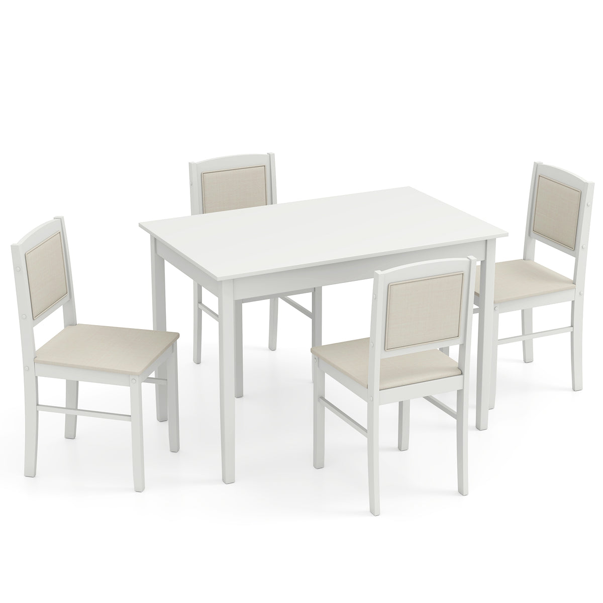 5-Piece Dining Set For 4, Rubber Wood Legs, Beige Dining Room Sets at Gallery Canada