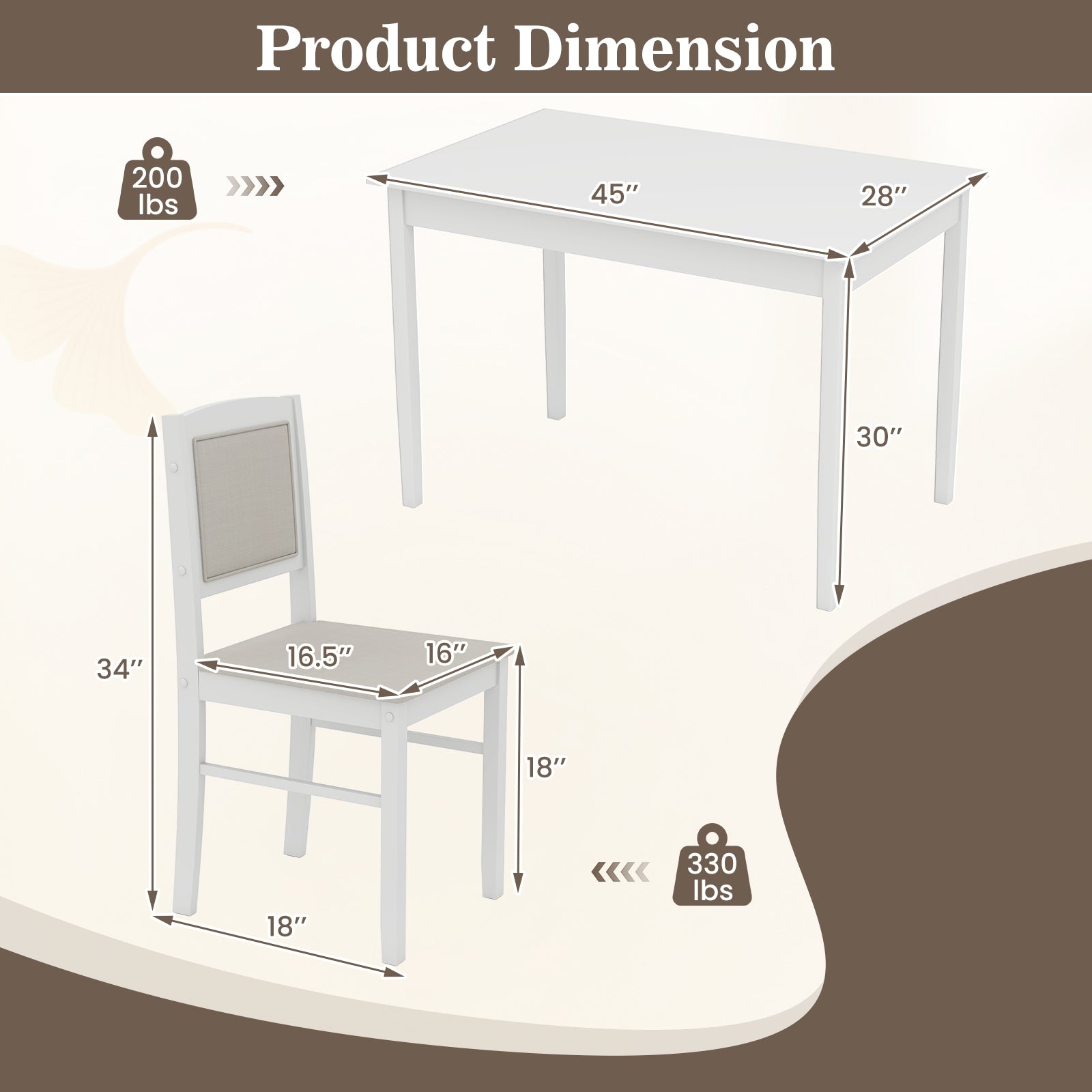 5-Piece Dining Set For 4, Rubber Wood Legs, Beige Dining Room Sets at Gallery Canada