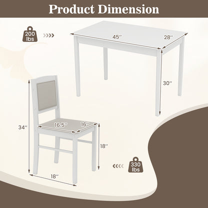 5-Piece Dining Set For 4, Rubber Wood Legs, Beige Dining Room Sets at Gallery Canada