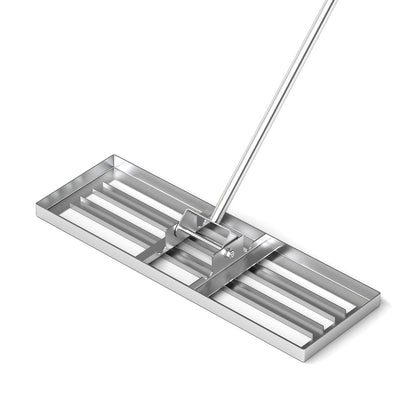 30 x 10 Inch Lawn Leveling Rake, Ergonomic Handle, Silver Lawn Care Tools Silver at Gallery Canada
