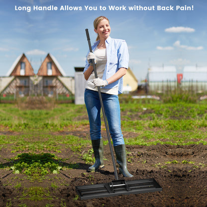 30 x 10 Inch Lawn Leveling Rake, Ergonomic Handle, Black Lawn Care Tools at Gallery Canada