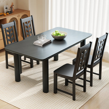 Kitchen Side Dining Chair Set Of 2, Rubber Wood Frame, Black Dining Chairs at Gallery Canada