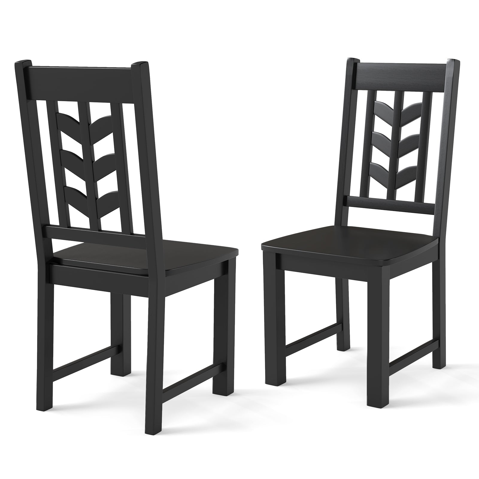 Kitchen Side Dining Chair Set Of 2, Rubber Wood Frame, Black Dining Chairs at Gallery Canada