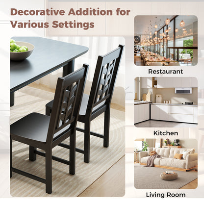 Kitchen Side Dining Chair Set Of 2, Rubber Wood Frame, Black Dining Chairs at Gallery Canada