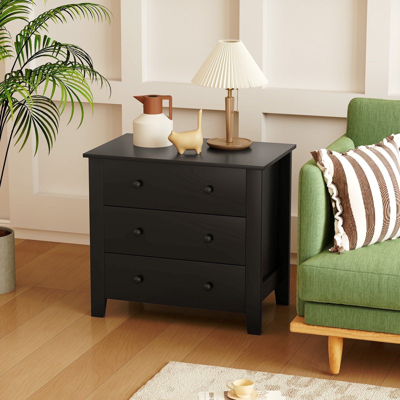 3 Drawer Dresser Chest, Wood Grain, Black Cabinets & Chests at Gallery Canada