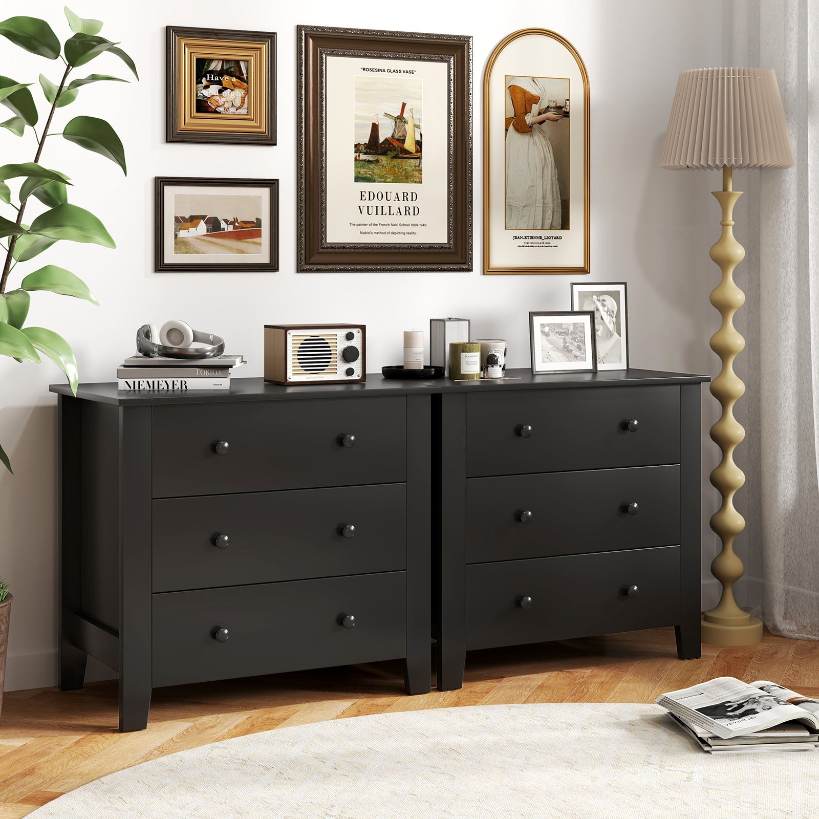 3 Drawer Dresser Chest, Wood Grain, Black Cabinets & Chests at Gallery Canada