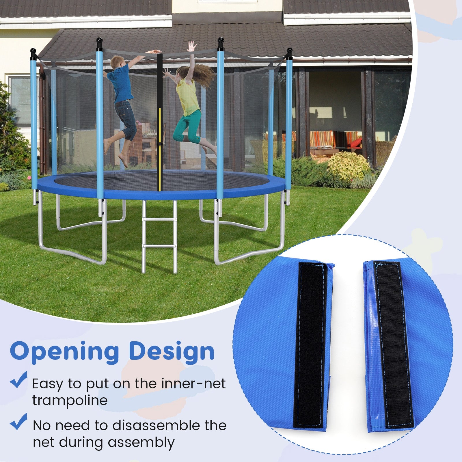 8 Feet Trampoline Safety Pad Replacement, With Fixing Straps, Blue Trampoline Accessories at Gallery Canada