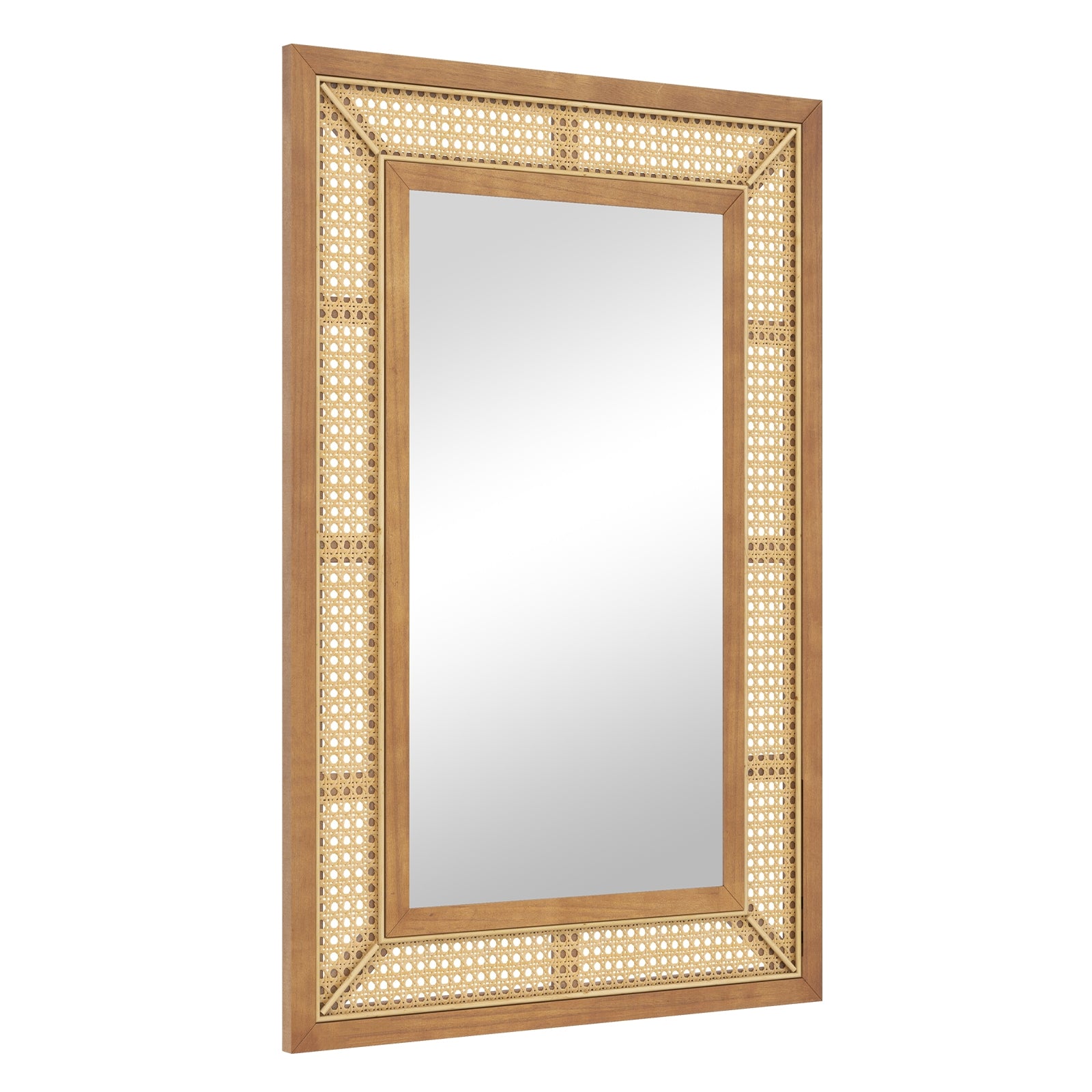 Rattan Decorative Wall Mirror, Wooden Frame, Natural Wall Mirrors at Gallery Canada