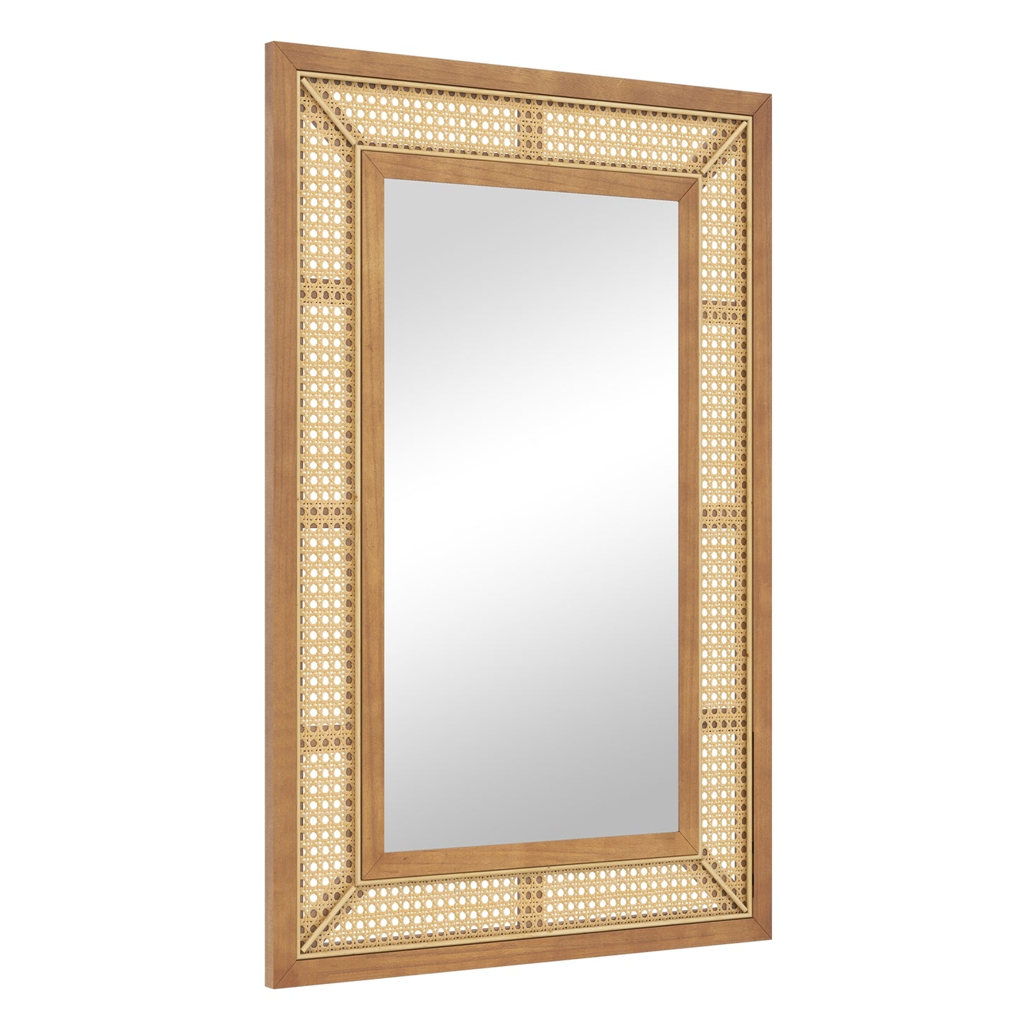 Rattan Decorative Wall Mirror, Wooden Frame, Natural Wall Mirrors at Gallery Canada