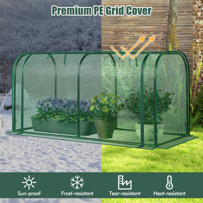 Mini Tunnel Greenhouse, Roll-Up Zipper Door, Green Greenhouses at Gallery Canada