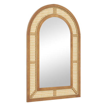35.5 Inches x 23.5 Inches Rattan Mirror, Wooden Frame, Natural Wall Mirrors at Gallery Canada