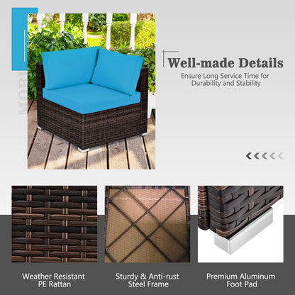 7-Piece Patio Set, 35 Inch 50000 BTU Gas Fire Pit Table, Turquoise Patio Dining Sets at Gallery Canada