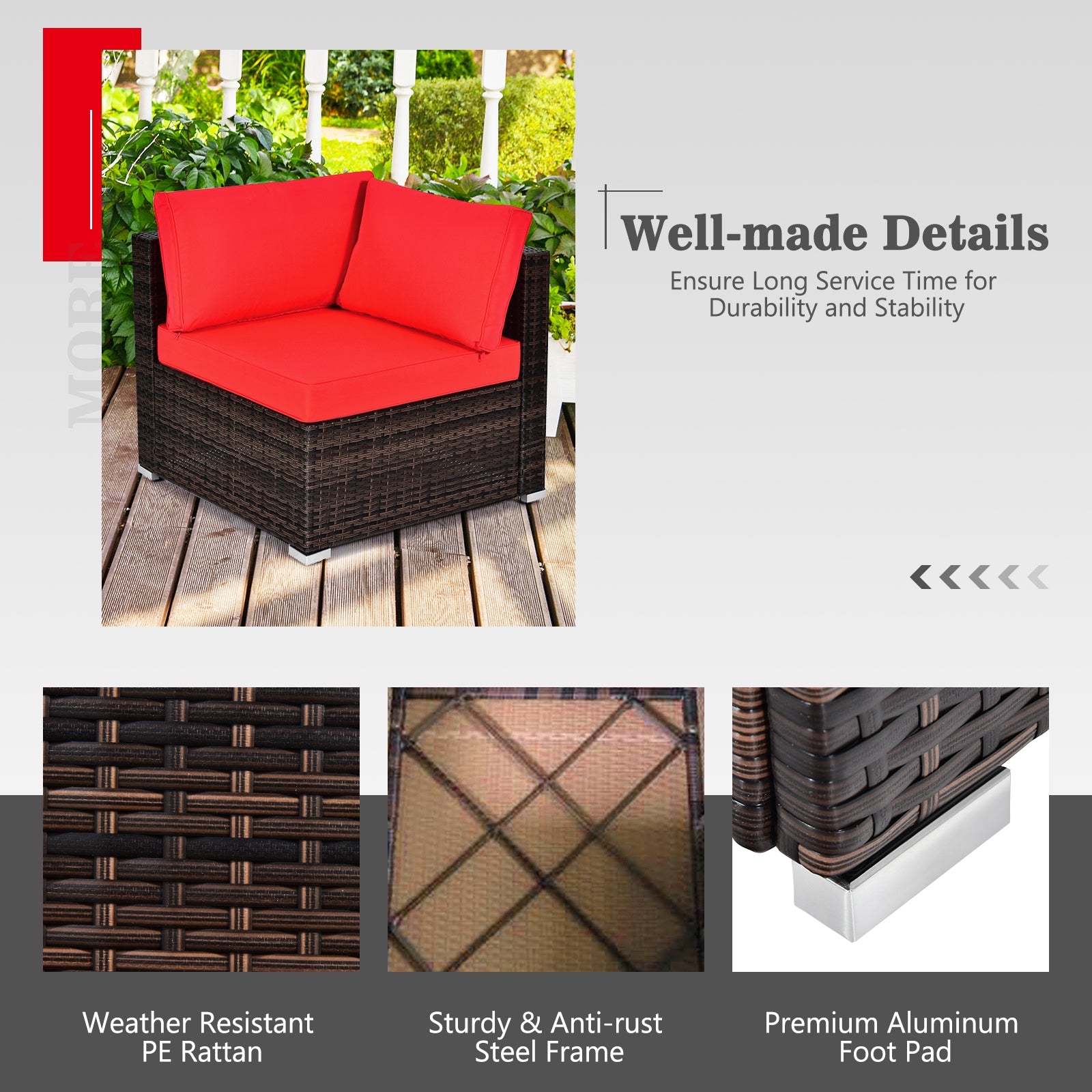 7 Piece Patio Set, 35 Inches 50000 BTU Propane Fire Pit Table, Red Patio Dining Sets at Gallery Canada