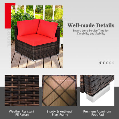 7 Piece Patio Set, 35 Inches 50000 BTU Propane Fire Pit Table, Red Patio Dining Sets at Gallery Canada