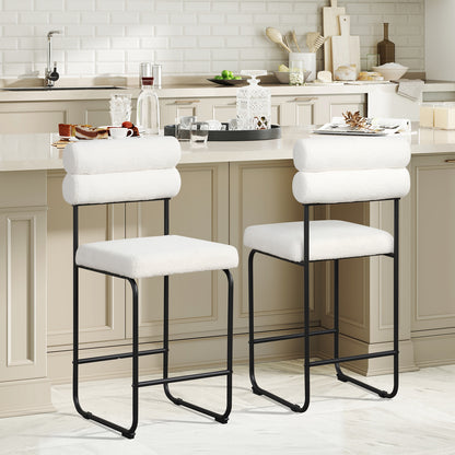 26 Inch Counter Height Bar Stools, Set of 2, White Bar Stools at Gallery Canada