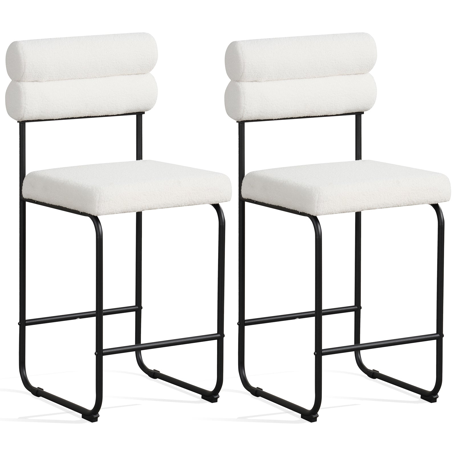 26 Inch Counter Height Bar Stools, Set of 2, White Bar Stools White at Gallery Canada