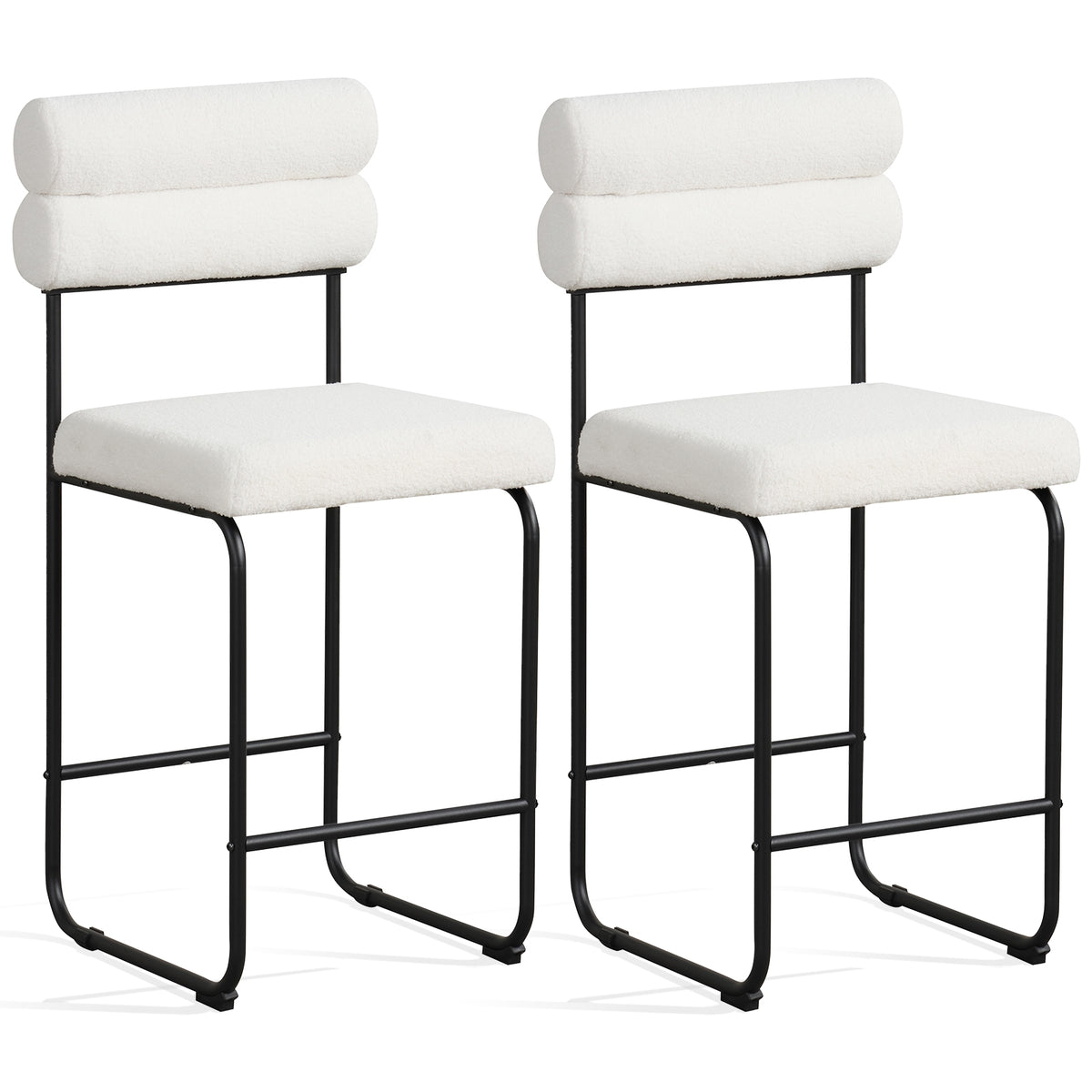 26 Inch Counter Height Bar Stools, Set of 2, White Bar Stools White at Gallery Canada