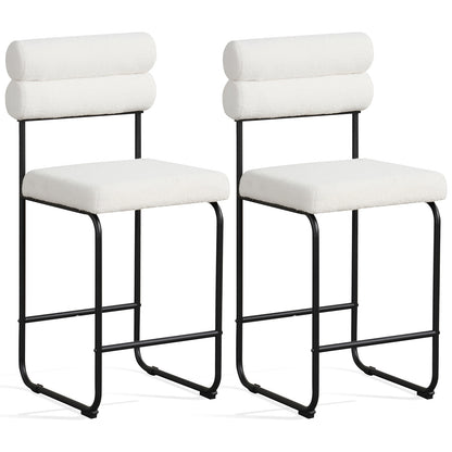 26 Inch Counter Height Bar Stools, Set of 2, White Bar Stools White at Gallery Canada