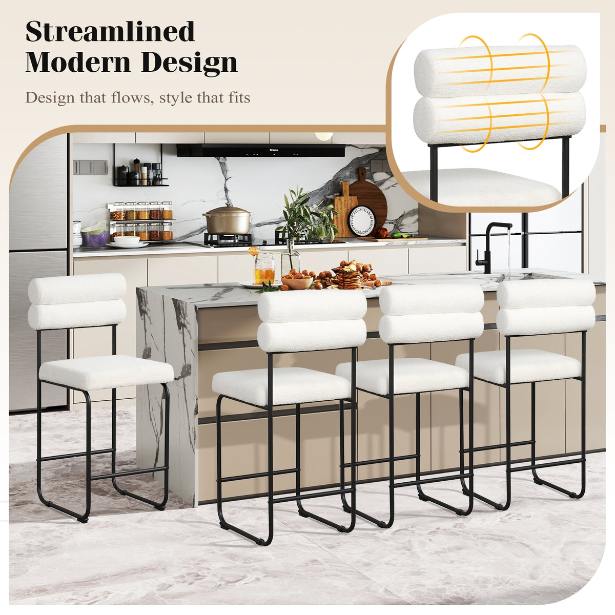 26 Inch Counter Height Bar Stools, Set of 2, White Bar Stools at Gallery Canada