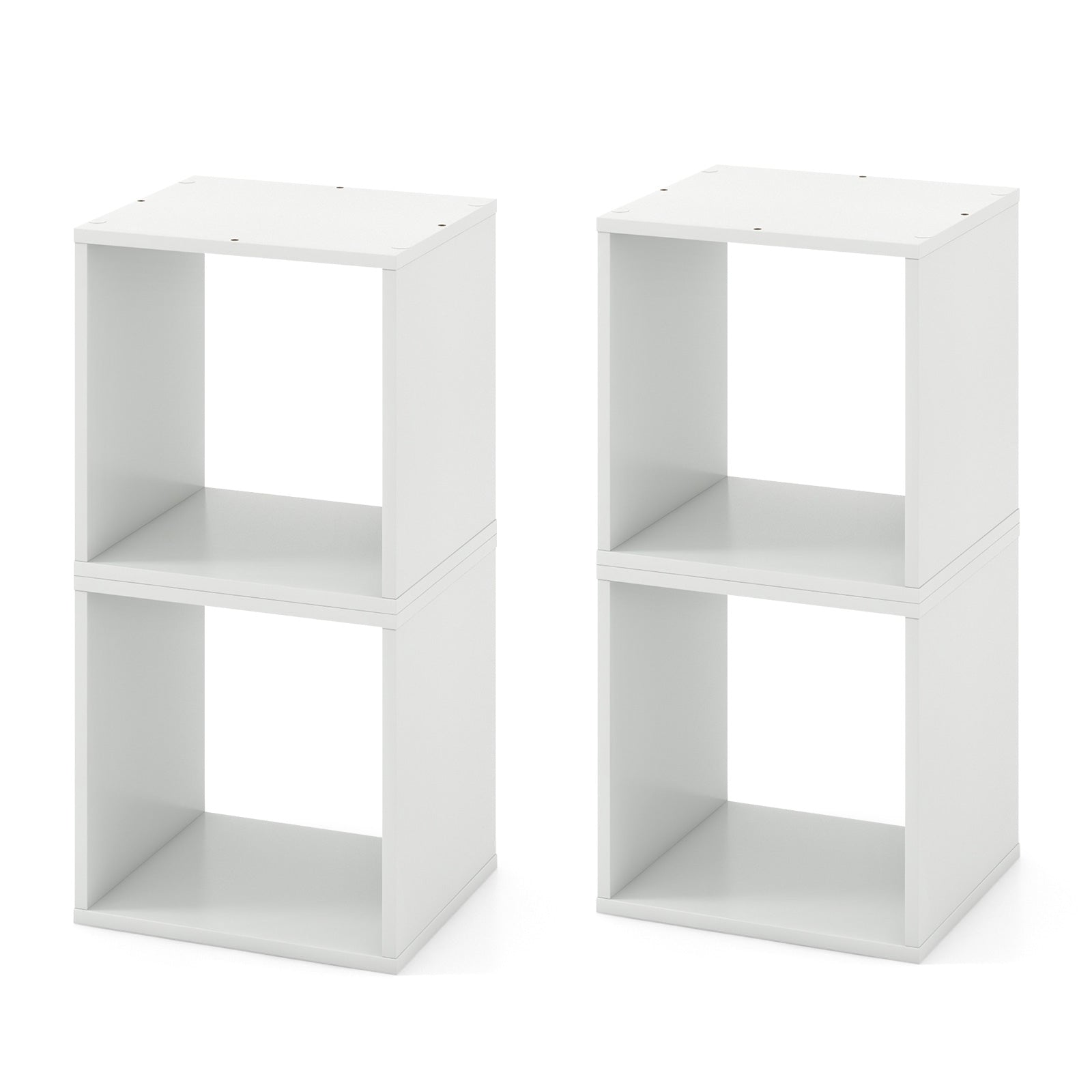 Set of 2 Stackable Nightstand with Storage Cubes, White test Options at Gallery Canada