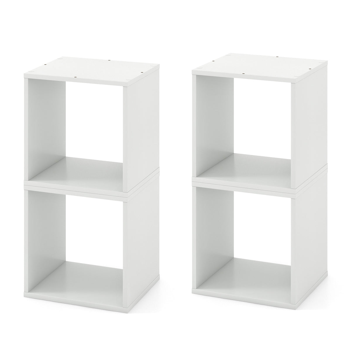 Set of 2 Stackable Nightstand with Storage Cubes, White test at Gallery Canada