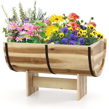Outdoor Wooden Planter With Legs, Natural Raised Garden Beds at Gallery Canada