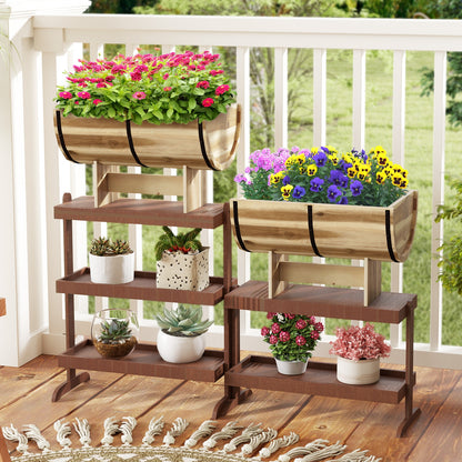 Outdoor Wooden Planter With Legs, Natural Raised Garden Beds at Gallery Canada